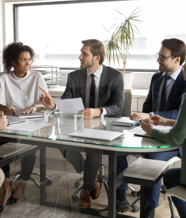 A group of professinals having a discussion